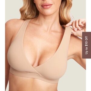 Seamless Nude Wireless V-Neck Comfort Bra